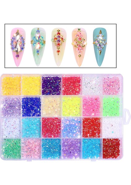 Tırnak Sanatı Rhinestones Flatback Tırnak Sanat Cüzdanları Için Göz Kamaştırıcı Elmaslar Parlak Renk (Yurt Dışından)