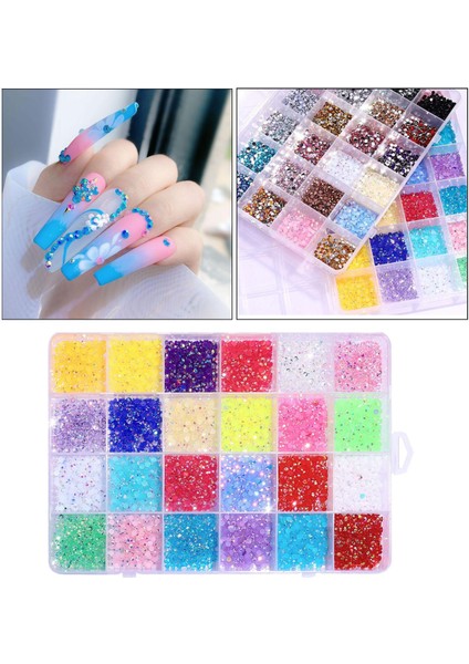 Tırnak Sanatı Rhinestones Flatback Tırnak Sanat Cüzdanları Için Göz Kamaştırıcı Elmaslar Parlak Renk (Yurt Dışından)