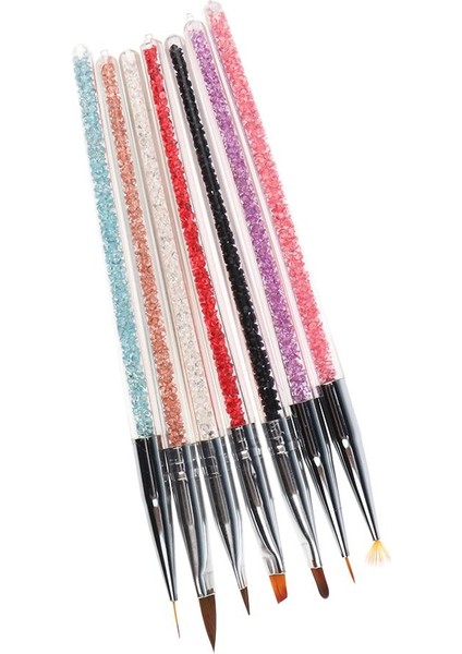 7pcs Tırnak Sanatı Tasarım Polish Fırça Kalem Astar 3D Akrilik Uv Jel Çizimi Için Set (Yurt Dışından)
