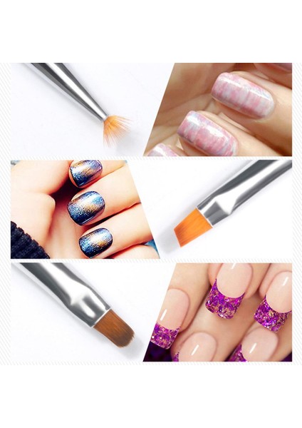 7pcs Tırnak Sanatı Tasarım Polish Fırça Kalem Astar 3D Akrilik Uv Jel Çizimi Için Set (Yurt Dışından)