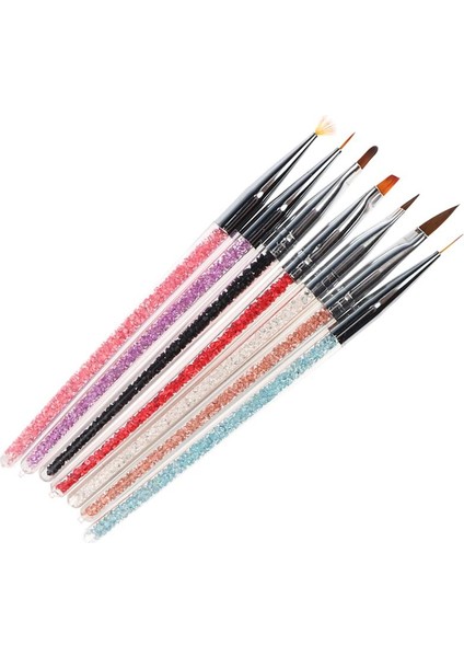 7pcs Tırnak Sanatı Tasarım Polish Fırça Kalem Astar 3D Akrilik Uv Jel Çizimi Için Set (Yurt Dışından)