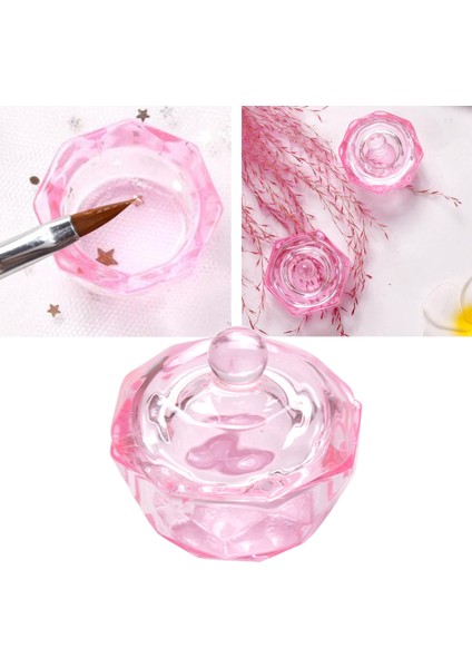 Cam Dappen Çanak Kase Pembe Monomer Nail Art Akrilik Sıvı Toz Sekizgen Için (Yurt Dışından)