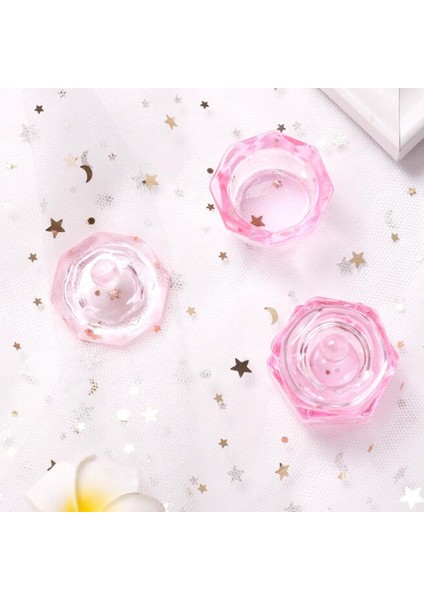 Cam Dappen Çanak Kase Pembe Monomer Nail Art Akrilik Sıvı Toz Sekizgen Için (Yurt Dışından)