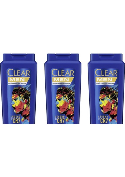 Clear men Kepeğe Karşı Etkili Şampuan Legend By Cr7 Cristiano Ronaldo 485 ml 8683130012567 (3 Adet)
