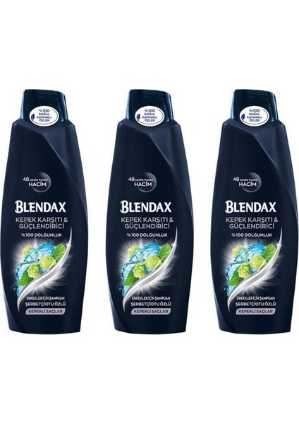 Blendax men Kepeğe Karşı Etkili Doğal Kil Özlü Şampuan 500 ml 8690572805695 (3 Adet)