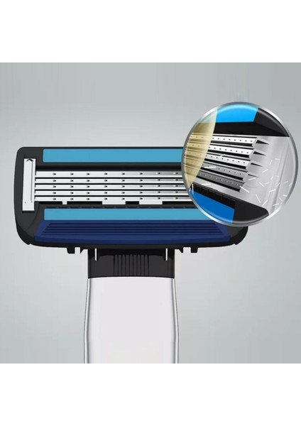 Shave J7 Kartuşlu Tıraş Makinesi + 12 Adet Kartuş Jilet -5 Bıçaklı