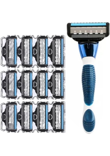 Shave J8 Kartuşlu Tıraş Makinesi + F9 Tıraş Fırça + 12 Adet Kartuş Jilet -5 Bıçaklı