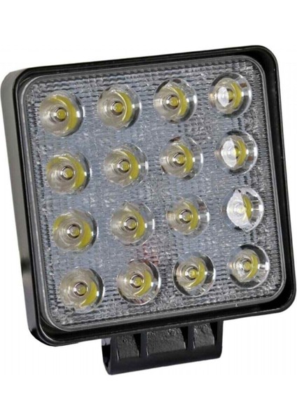 16 LED Kare Lamba Off Road Traktör Tekne (110 x 110 Mm)