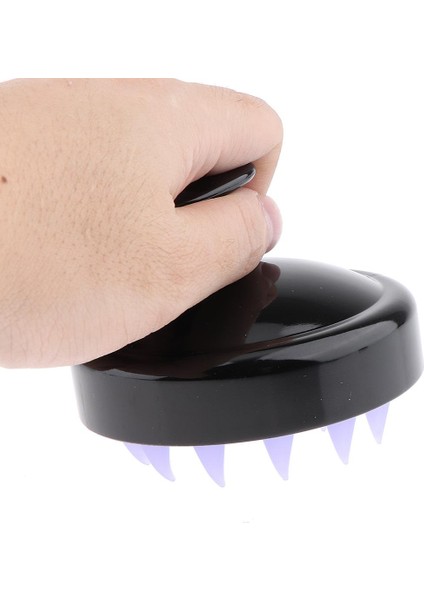 Saç Derisi Masajı Kepek Fırçası - Peeling Arıtma Için Şampuan Ovma. Siyah (Açık Mor Dişler) (Yurt Dışından)