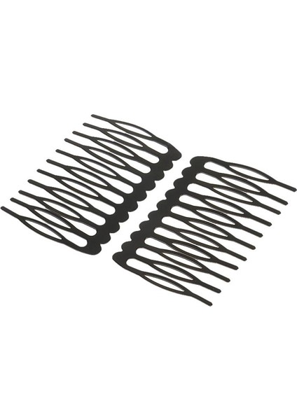 10X 10 Adet Siyah Peruk Tarakları Peruk Yapmak Için Küçük Metal Peruk Klipsli Taraklar (Yurt Dışından)