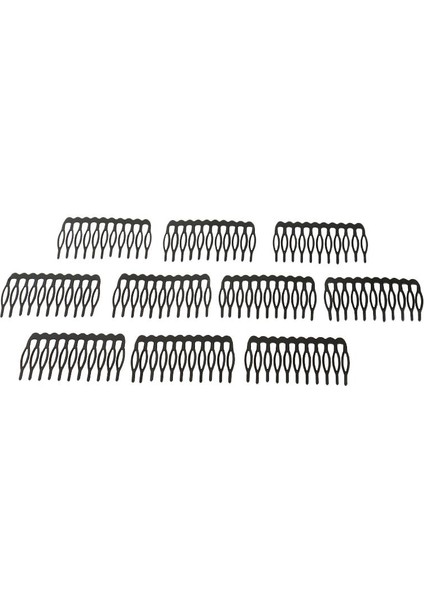 10X 10 Adet Siyah Peruk Tarakları Peruk Yapmak Için Küçük Metal Peruk Klipsli Taraklar (Yurt Dışından)
