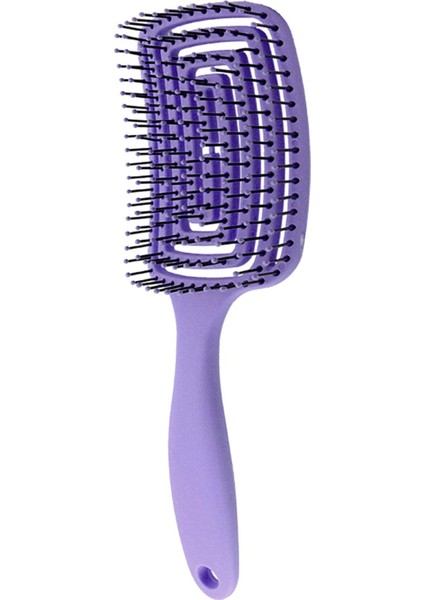 Detangle Hairbrush Kavisli Havalandırmalı Şekillendirici Saç Fırçası Kadınlar Için Berber Mor (Yurt Dışından)