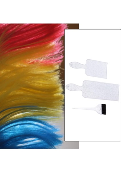 Saç Boyama Tarak Fırça Seti Tonu Dıy Aracı Saç Styling Pullu Için Beyaz (Yurt Dışından)