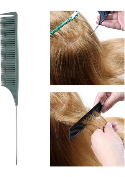 Salon Tarak Fırçası Için 2 Adet Örgü Vurgusu Folyo Saç Tarağı (Yurt Dışından)