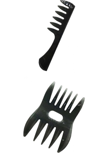 2 Adet Yağ Kafası Geniş Diş Tarak Saç Kesme Ev Salon Taşınabilir Multitool (Yurt Dışından)