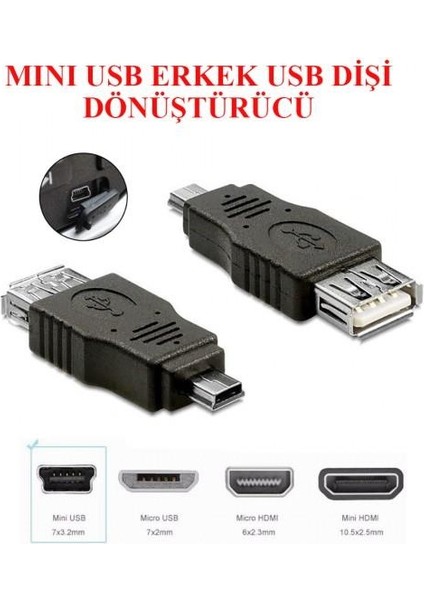 Mini USB Erkek USB Dişi 5 Pin Erkek USB Dişi Mini USB Otg 5 Pin Otg fiyatları