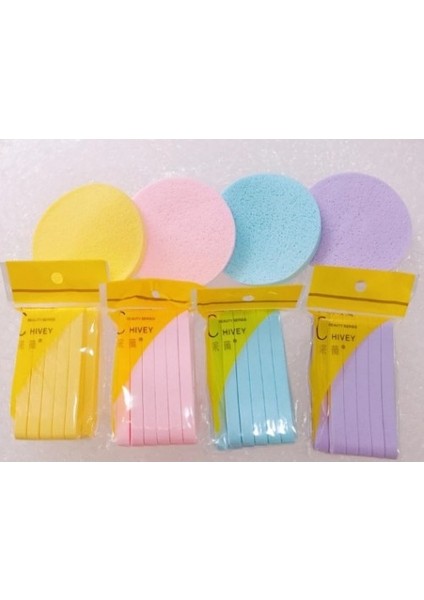 Sıkıştırılmış Makyaj Temizleme Süngeri Yüz Temizleme Yıkama Pedi 12'li