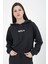 Kadın Baskılı Kapüşonlu Crop Sweat Antrasit 3