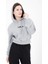 Kadın Baskılı Kapüşonlu Crop Sweat Gri 1