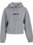 Kadın Baskılı Kapüşonlu Crop Sweat Gri 2
