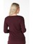 Kadın V Yaka Uzun Kollu Regular Fit Basic Tişört Bordo 4