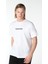 Erkek Bisiklet Yaka Kısa Kollu Regular Fit Baskılı Tişört Beyaz 1