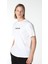Erkek Bisiklet Yaka Kısa Kollu Regular Fit Baskılı Tişört Beyaz 2