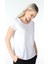 Kadın Kayık Yaka Kısa Kollu Regular Fit Basic Tişört Beyaz 3