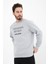 Erkek Baskılı Sweatshirt Gri Melanj 1