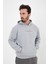 Erkek Baskılı Kapüşonlu Sweat Gri 1