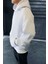 Unisex Beyaz Oversize İçi Puflu Kapüşonlu Bol Kalıp Sweatshirt Hoodie 2