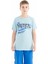 Açık Mavi Yazı Baskılı O Yaka Standart Kalıp Erkek Çocuk T-Shirt - 11100 1