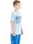 Açık Mavi Yazı Baskılı O Yaka Standart Kalıp Erkek Çocuk T-Shirt - 11100 4