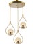 Deco Modern Tasarım Eskitme Gold Renk Bal Camlı Sıralı Salon - Mutfak - Yatak Odası 3 Lü Avize 1