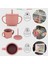 2in1 Silikon Bebek Alıştırma Bardağı Kulplu ve Pipetli Rose 2