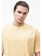 Erkek Sarı Basic Düz Rahat Kalıp Relax T-Shirt - 12185628 2