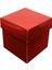 Metalize Parlak Komple Karton Kutu Düz Renk 6X6X6 cm (25 Adet) Kırmızı 1