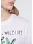 Kadın Wildlife Baskılı Beyaz Tişört 1610618-620 5