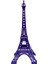 Metal Paris Eyfel Kulesi Mor Kristal Taşlı 25CM 4