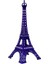 Metal Paris Eyfel Kulesi Mor Kristal Taşlı 25CM 5
