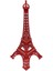 Metal Paris Eyfel Kulesi Kırmızı Kristal Taşlı 25CM 5
