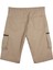 Kargo Cepli Büyük Beden Gabardin Şort Bej 3