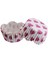 Cupcake Kalıbı Pet Kapsül Dalgalı Kek Kalıbı 65X38 mm (100 Adet) Beyaza Fuşya Kalpli 1