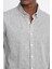Slim Fit Uzun Kol Keten Premium Seri Düğmeli Yaka Spor Gömlek 3