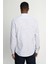 Slim Fit Uzun Kol Çizgili Yaka İçi Biyeli Ketenli Erkek Gömlek 4