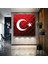 Kırmızı Metalik Türk Bayrağı Makam Odası Kanvas Tablo 1