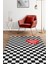 Olman Gereken Yer Siyah Beyaz Kareli Halı Geometrik Salon Halısı Aşk Temalı Modern Halı 1