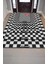 Olman Gereken Yer Siyah Beyaz Kareli Halı Geometrik Salon Halısı Aşk Temalı Modern Halı 5