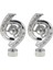 2x Rhinestone Pencere Perde Kutbu Uç Örtü Çubuğu Nihai Kafa Çapı 28MM- Gümüş (Yurt Dışından) 2
