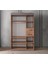Aynalı 3 Kapılı 2 Çekmeceli Gardırop Elbise Dolabı 130X50X210CM 3